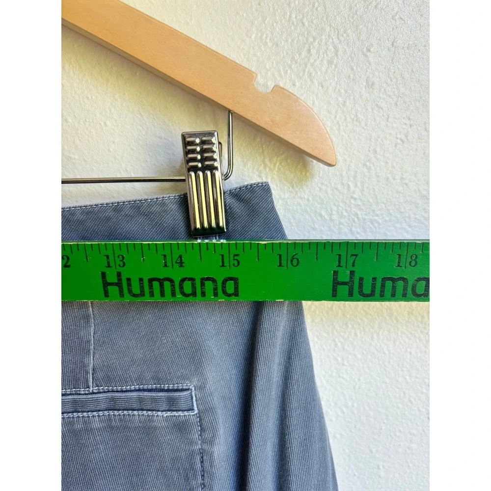 Chico's Women Gray Blue Ribbed Cotton Utility Shirt Jacket & Pant Set Size M